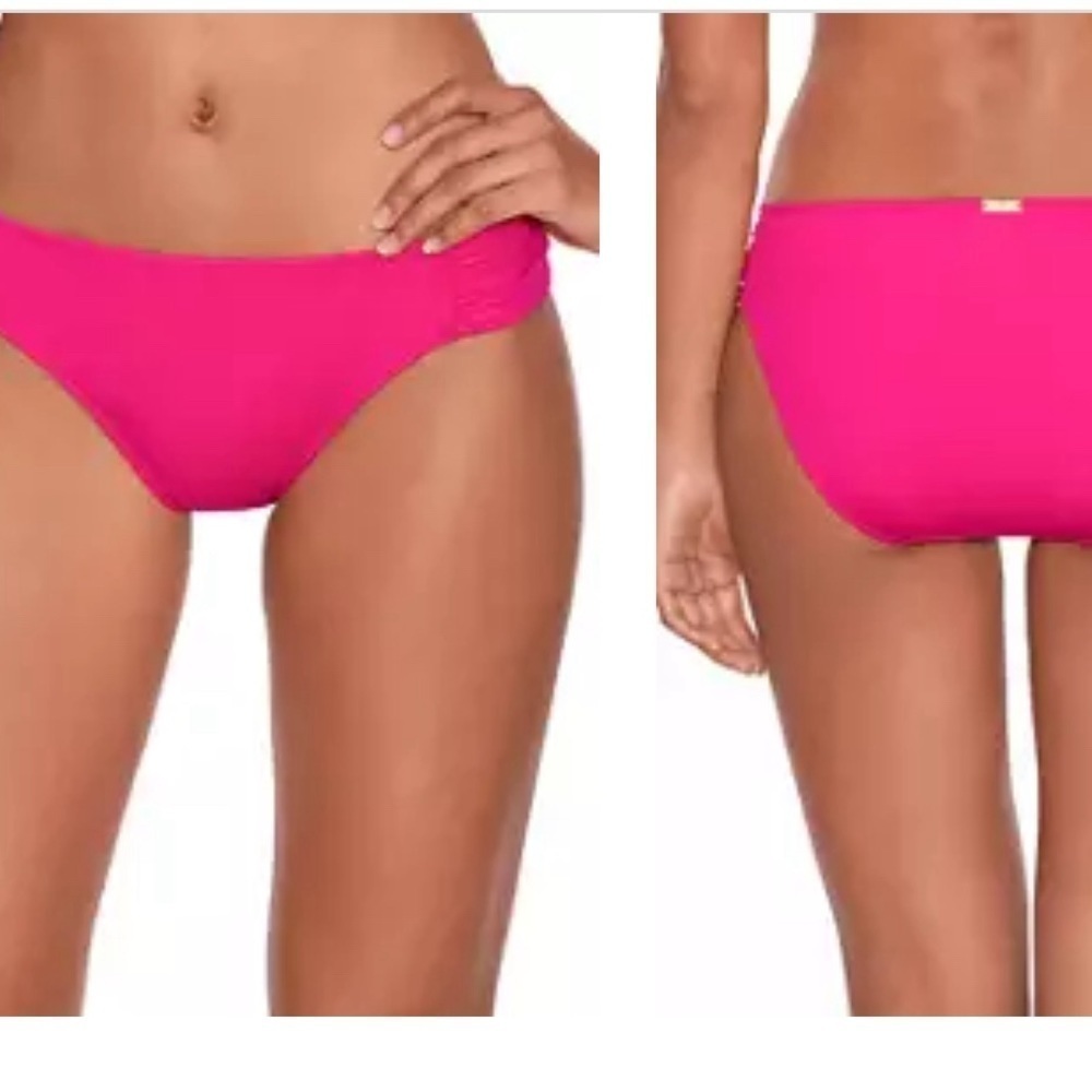 Ralph Lauren Women’s Hot Pink Hipster Bikini Bottom Side Tab Swim Size M Barbie